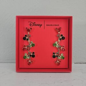 NWT Baublebar X Disney Mickey Mouse Faux Christmas String Lights Drop Earrings